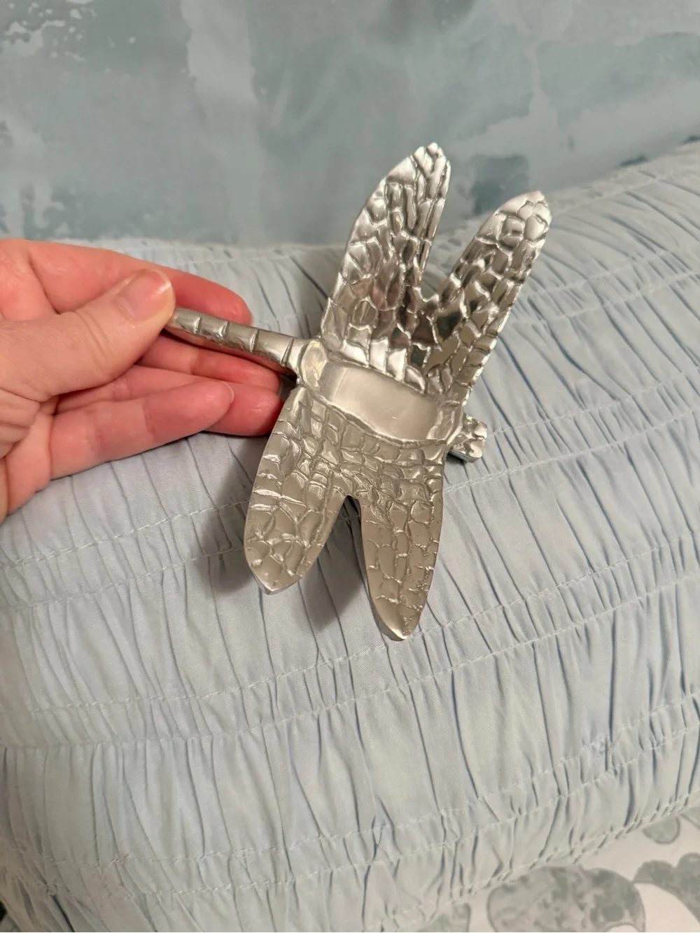 Silver Dragonfly trinket dish or tabletop decor